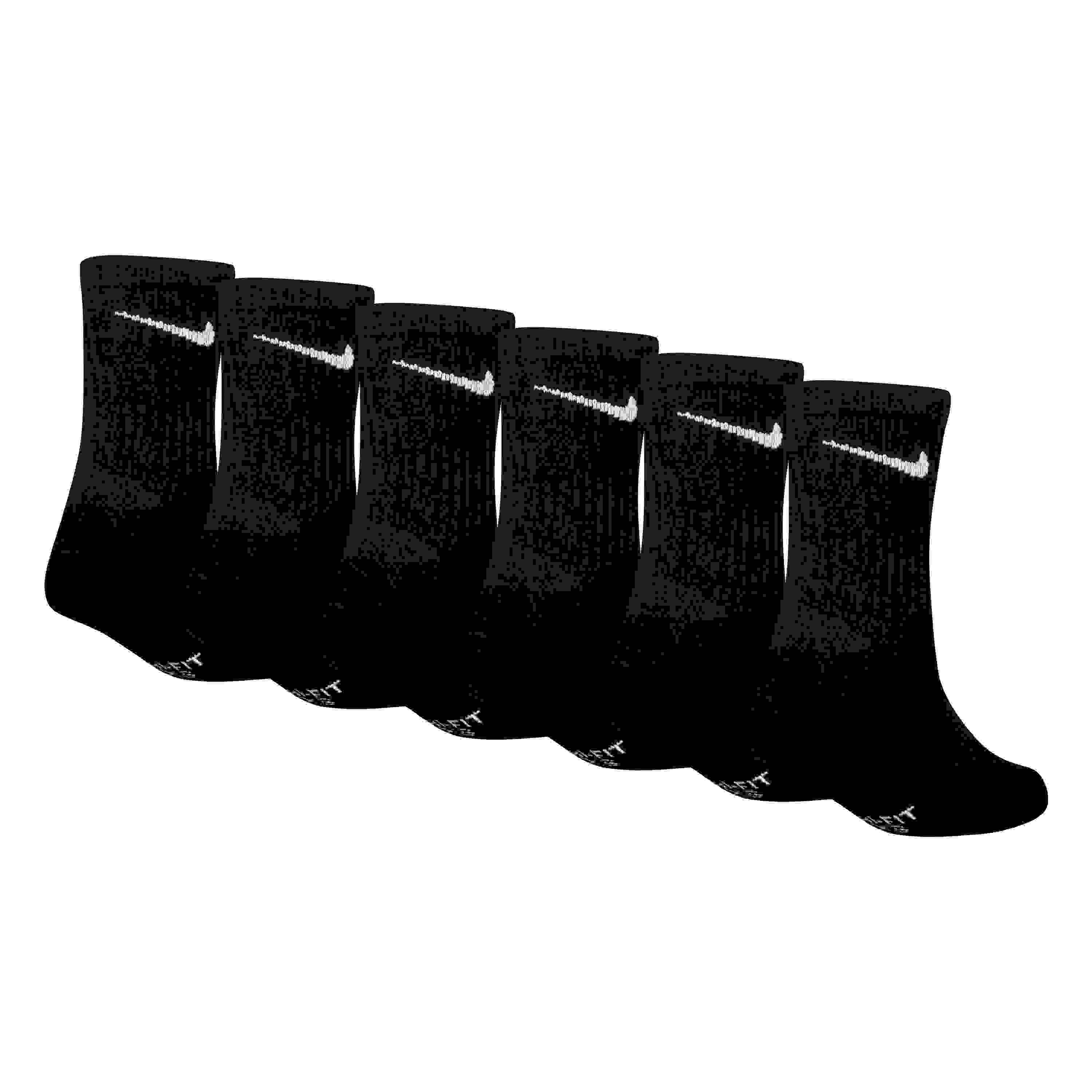 Nike Dri-FIT 6-Pack Kids' Black Crew Socks